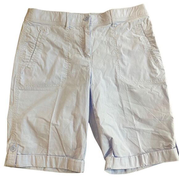 Chico’s Bermuda shorts light blue Chicos 0= US size 4 cuffed - Picture 1 of 8